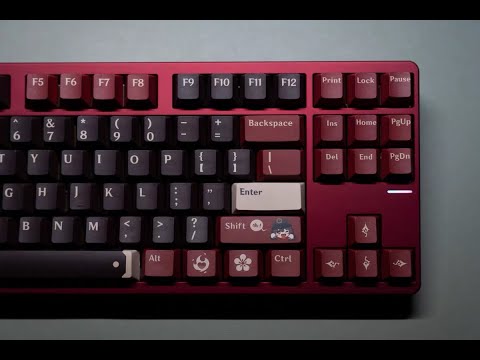 Genshin Impact Hutao keycaps set, designed with intricate details from Versemonger of the Darkest Alleys for customization.