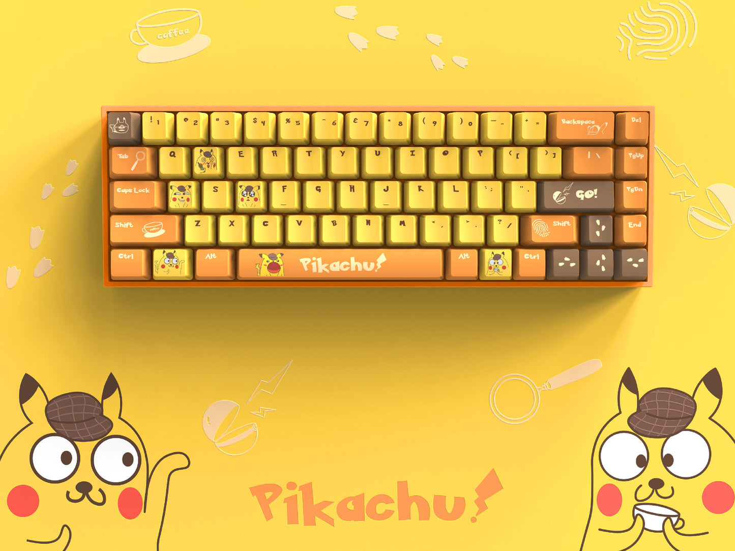 The Great Detective Pikachu Pokémon Keycaps Set