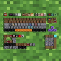 Complete 130-key Minecraft PBT keycap set layout showing base and supplemental keys