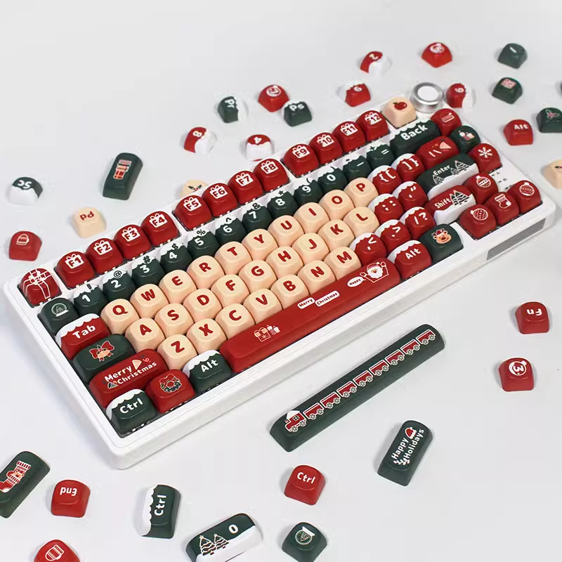 Aihey Studio's 130-Key Christmas-Themed MOA Profile PBT Keycap Set