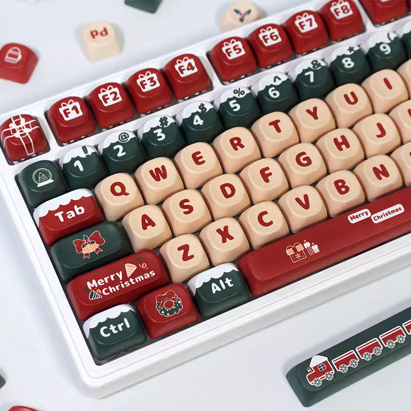 Aihey Studio's 130-Key Christmas-Themed MOA Profile PBT Keycap Set