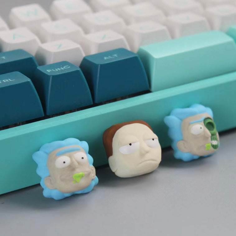 Rick and Morty Custom Keycaps | 3pcs Set featuring Wubba Lubba Design