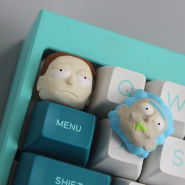 Rick and Morty Artisan Keycaps Set Very customizable Wubba Lubba Custom keycaps 3pcs Rick and Morty Artisan Keycaps Set | Customizable Wubba Lubba Keycaps