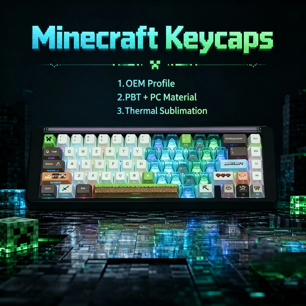 Minecraft Pixel Heart Transparent Keycap Set