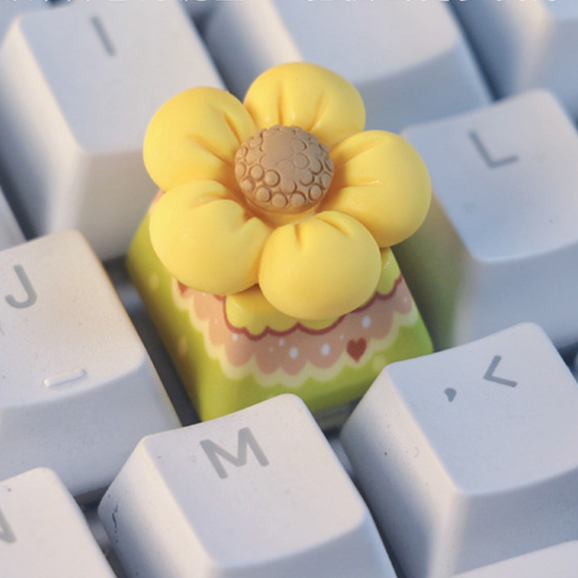 custom artisan keycaps Sunflower Keycaps