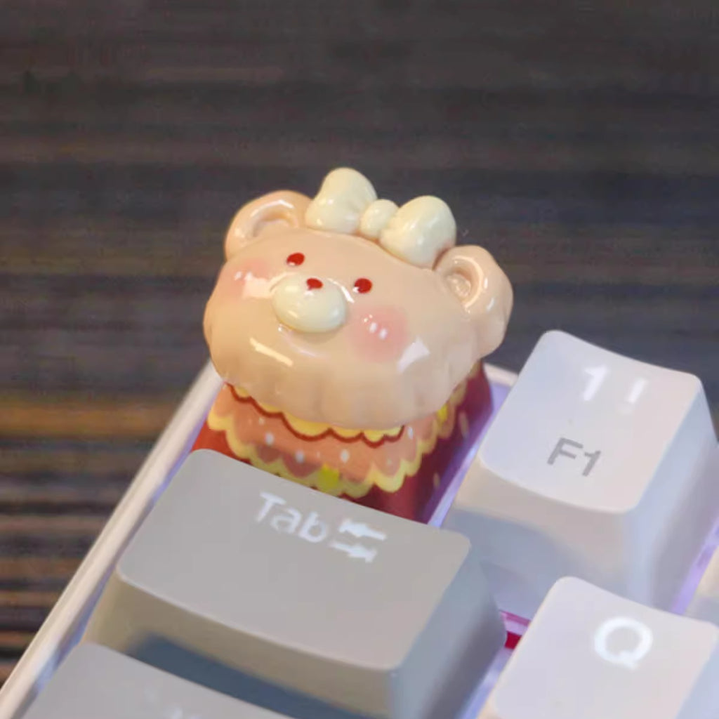 Adorable Light Brown Bear Custom Artisan Keycap