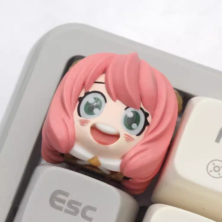 Anya Forger Artisan keycap SPY x FAMILY Cute pink 3D keycap Cute pink 3D Anya Forger artisan keycap from SPY x FAMILY, perfect for adding personality to your mechanical keyboard setup.
