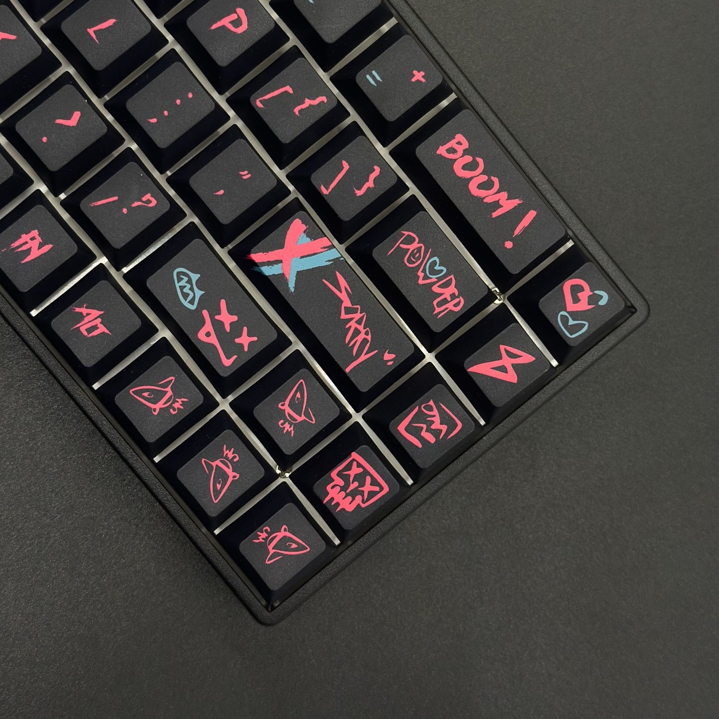 Elevate your gaming setup with the Arcane Jinx Wireless 68-Key Layout Mechanical Keyboard Set. This set features Jinx-themed keycaps and a wireless design, perfect for gamers who want both style and speed in their mechanical keyboard.