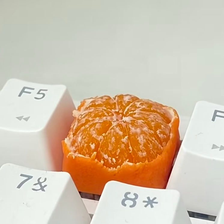 A square Orange or Tangerine Artisan keycap Custom keycaps