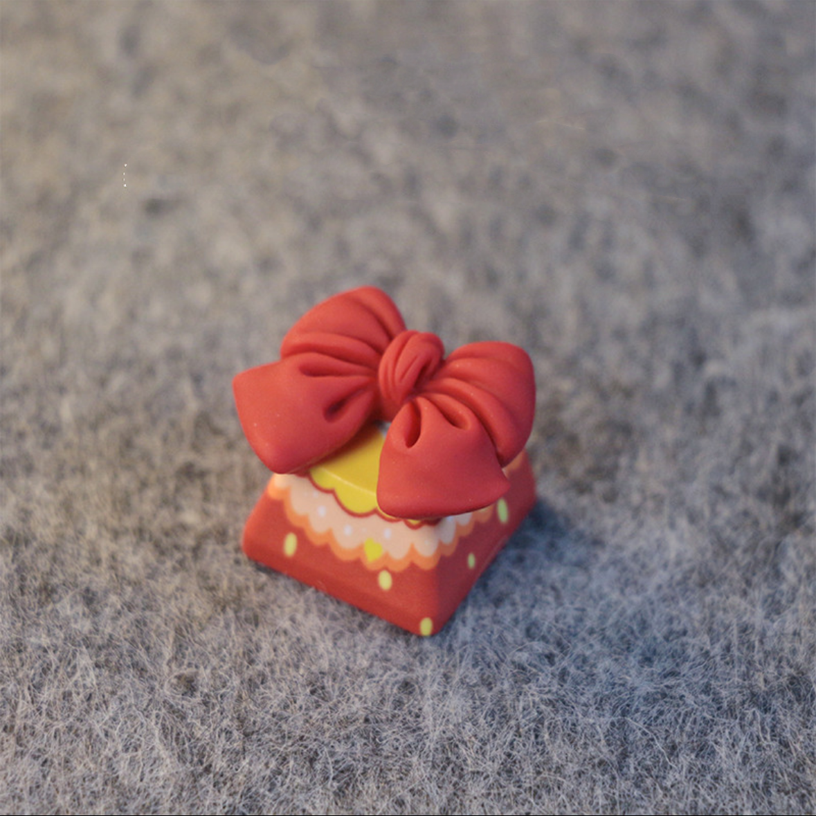 "Elevate your keyboard's style with our unique Bow Tie Custom Artisan Keycaps. Handcrafted with attention to detail, these keycaps are designed to add a touch of elegance to your setup. Each keycap features a bow tie design, making a fashion statement while you type. Stand out from the crowd with these one-of-a-kind artisan keycaps." 🎩💻 #KeyboardAccessories #ArtisanKeycaps #BowTieDesign