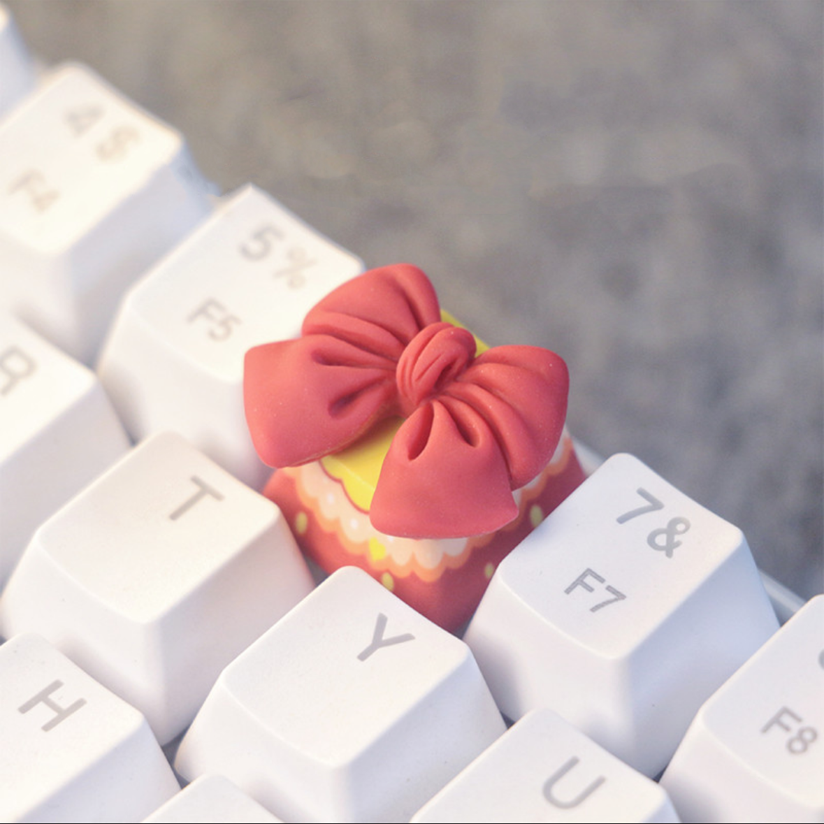 "Elevate your keyboard's style with our unique Bow Tie Custom Artisan Keycaps from AIHey Studio. Handcrafted with attention to detail, these keycaps are designed to add a touch of elegance to your setup. Each keycap features a bow tie design, making a fashion statement while you type. From AIHey Studio, known for the best artisan keycaps, these are the epitome of craftsmanship and style. Stand out from the crowd with these one-of-a-kind artisan keycaps." 🎩💻 #KeyboardAccessories #ArtisanKeycaps #BowTieDesign