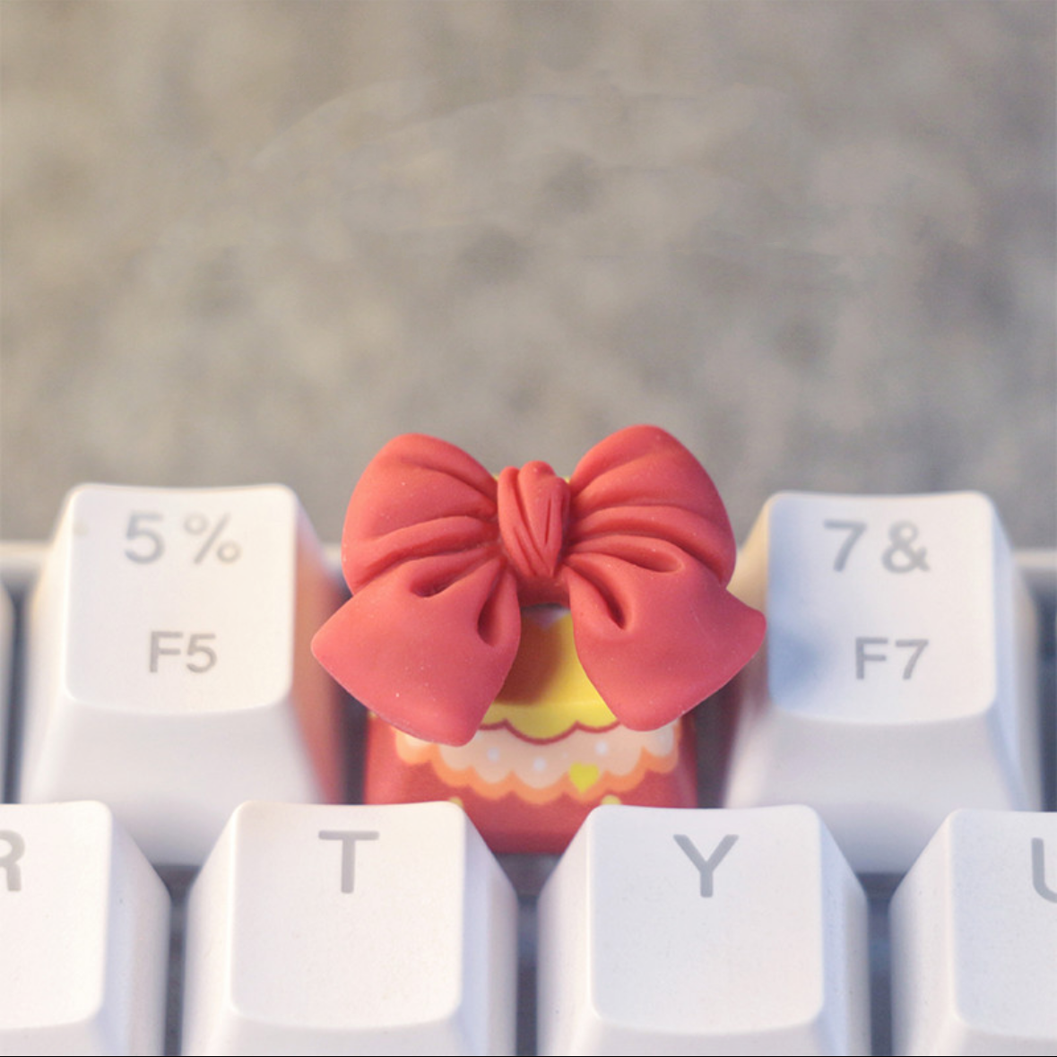 "Elevate your keyboard's style with our unique Bow Tie Custom Artisan Keycaps from AIHey Studio. Handcrafted with attention to detail, these keycaps are designed to add a touch of elegance to your setup. Each keycap features a bow tie design, making a fashion statement while you type. From AIHey Studio, known for the best artisan keycaps, these are the epitome of craftsmanship and style. Stand out from the crowd with these one-of-a-kind artisan keycaps." 🎩💻 #KeyboardAccessories #ArtisanKeycaps #BowTieDesign