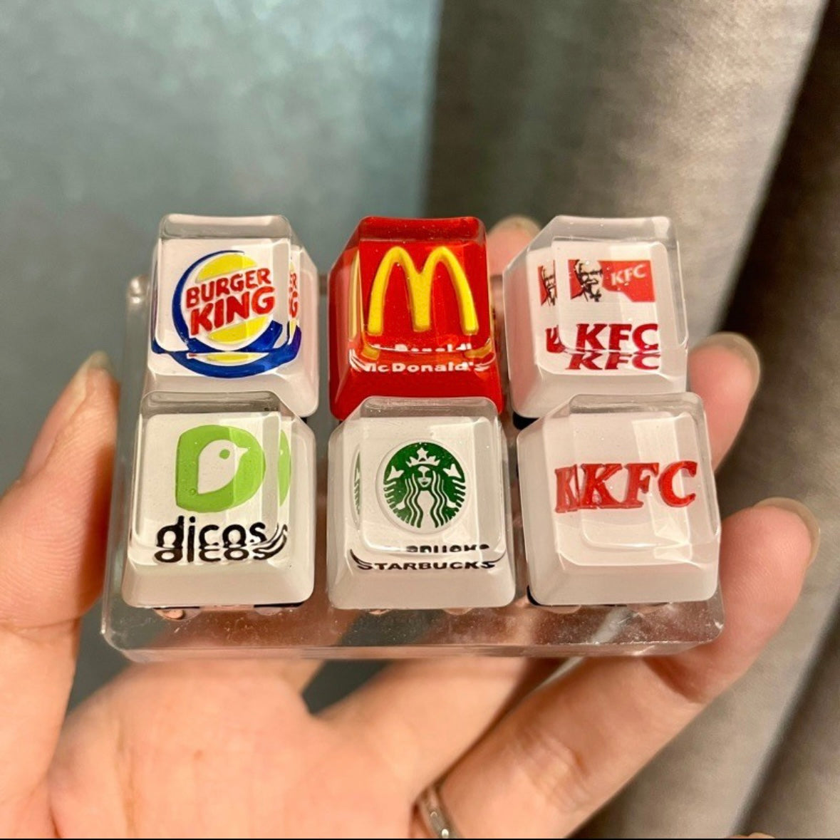 Burger King, McDonald's, Starbucks, KFC Keycaps Custom Artisan Keycaps
