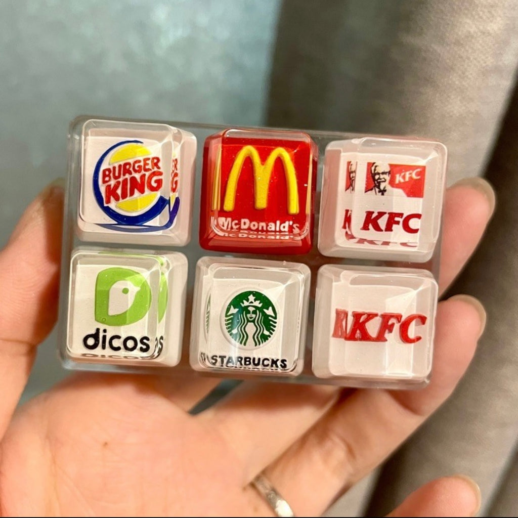 Burger King, McDonald's, Starbucks, KFC Keycaps Custom Artisan Keycaps