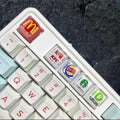 "Show your love for fast food and coffee giants with our custom artisan keycaps featuring iconic logos from Burger King, McDonald's, Starbucks, and KFC. These keycaps are a unique blend of foodie culture and keyboard aesthetics. Crafted with precision, they make a deliciously stylish addition to your setup. Express your passion for your favorite brands with these eye-catching keycaps." 🍔🍟🍗🍕☕💻 #KeyboardAccessories #ArtisanKeycaps #FastFoodLove