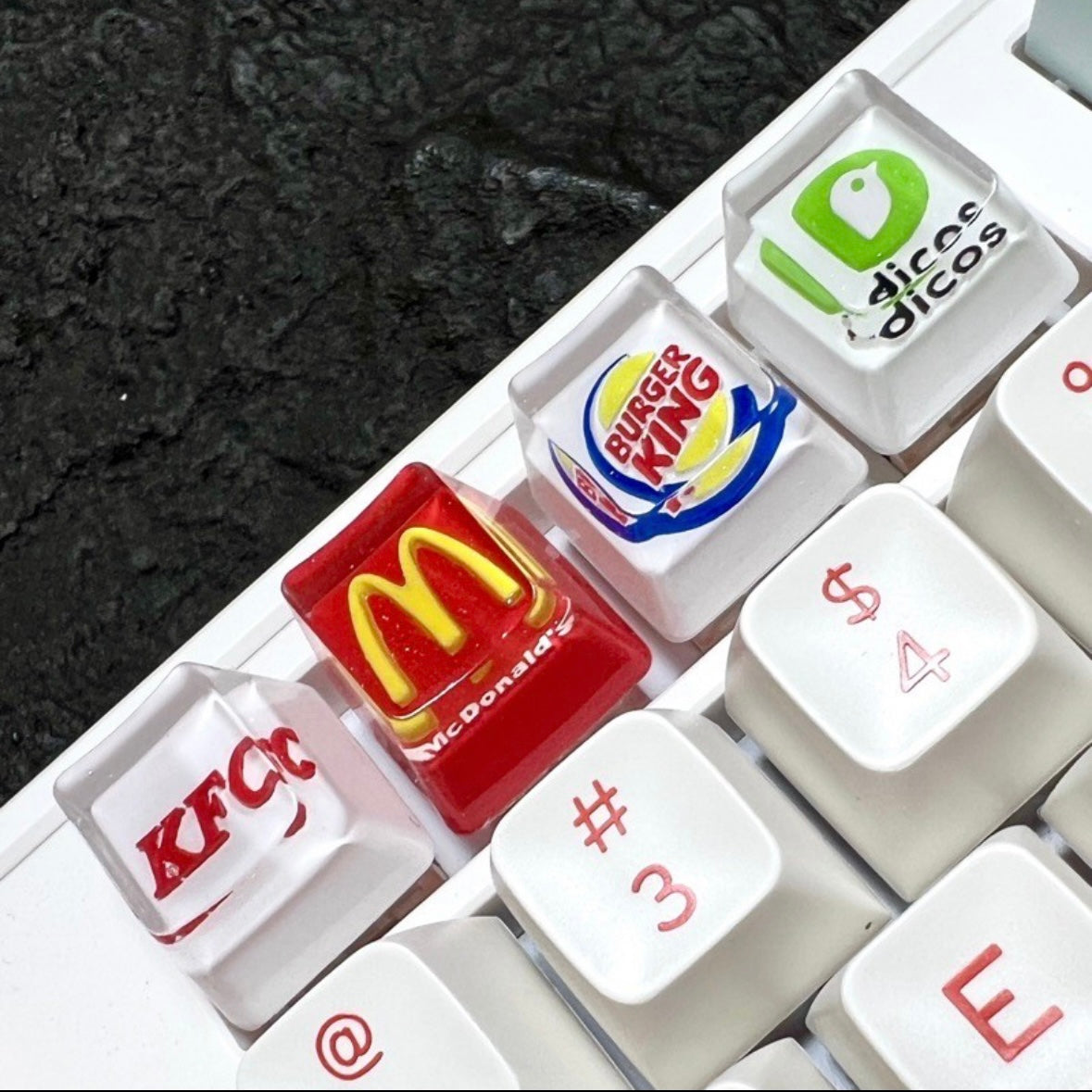 Burger King, McDonald's, Starbucks, KFC Keycaps Custom Artisan Keycaps
