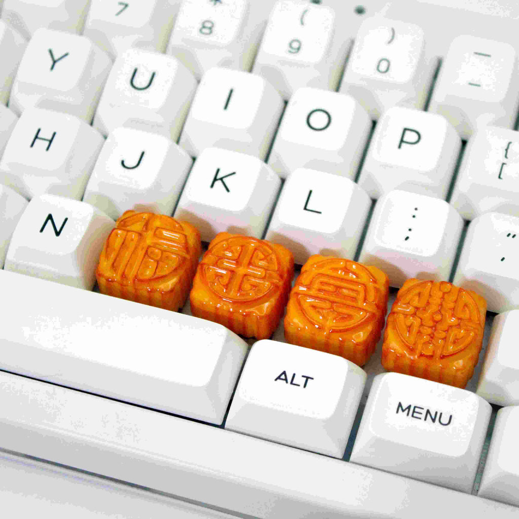 Mooncake-inspired keycap from AiheyStudio, handcrafted to celebrate Chinese tradition on Cherry MX keyboards.

