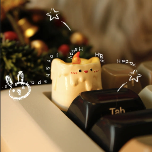 Introducing the Christmas Candle Model Keycap – a miniature masterpiece that brings the festive glow to your keyboard. Carefully sculpted in the shape of a holiday candle, this artisan keycap adds a touch of seasonal magic to each keystroke. Elevate your keyboard aesthetics with the charm of a Christmas candle, symbolizing warmth and joy. Upgrade your keyboard for the holidays and let the Christmas Candle Model Keycap light up your typing experience with festive cheer.