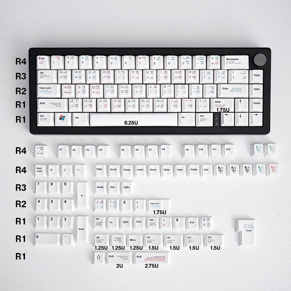 Code Keycap Set Clean White Programmer Design Keycaps