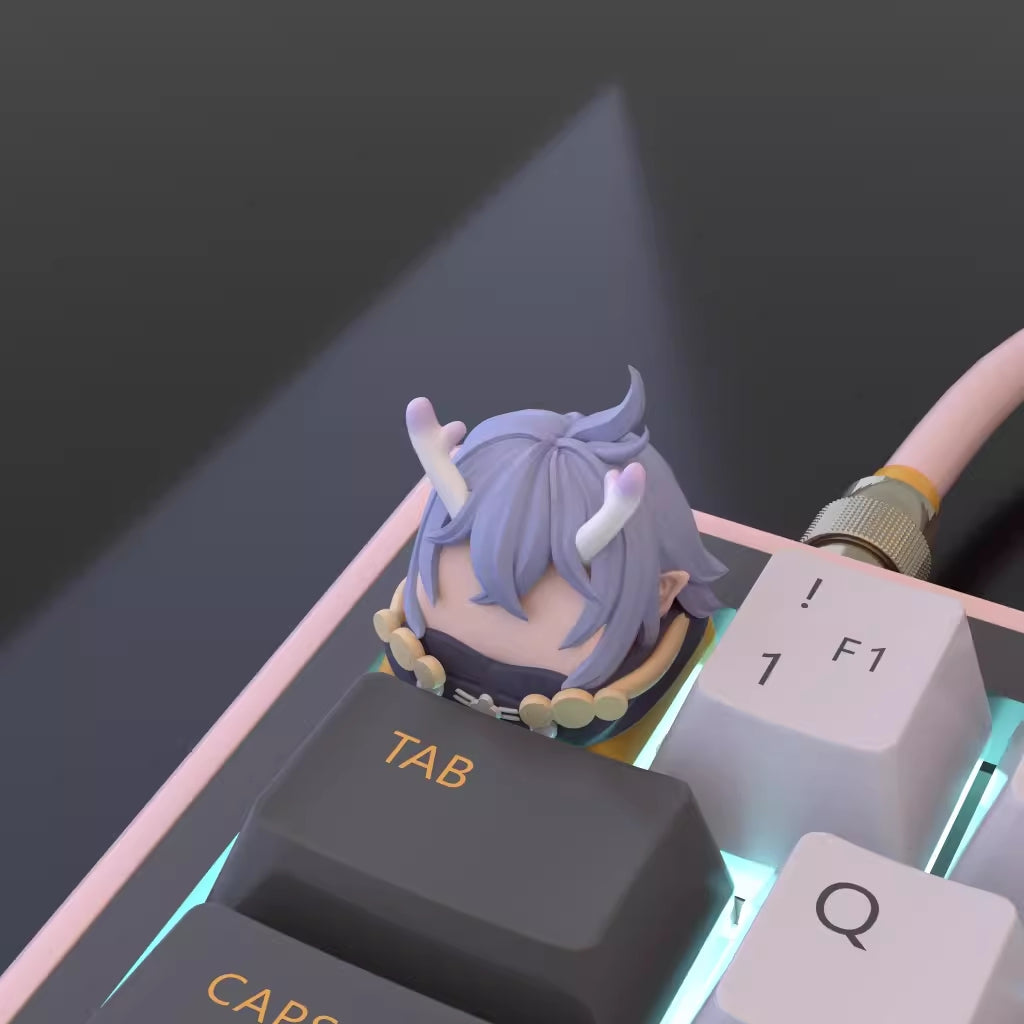 Honkai: Star Rail Bailu 3D Printed Artisan Keycap, a high-quality custom keycap inspired by the game’s iconic character.
