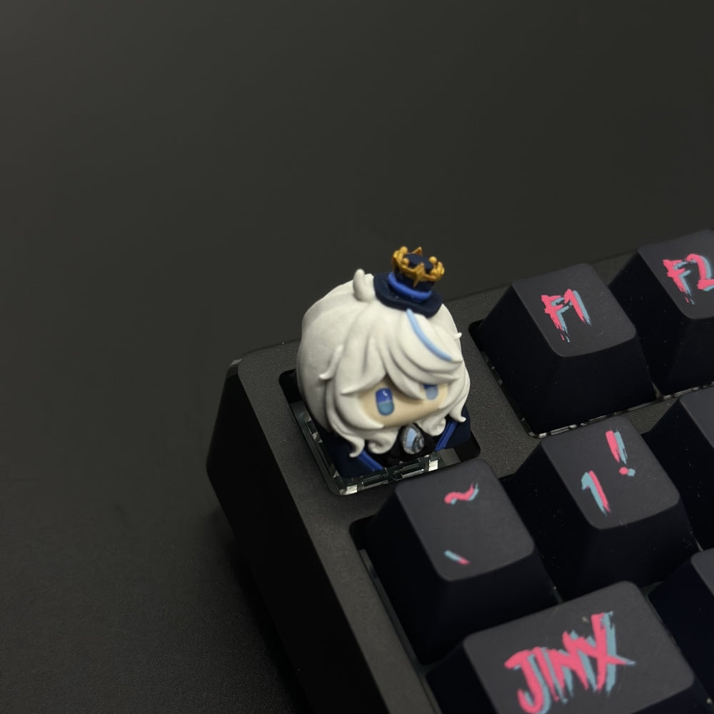 Upgrade your keyboard setup with our custom Furina Artisan Keycap and let your passion for Genshin Impact shine through