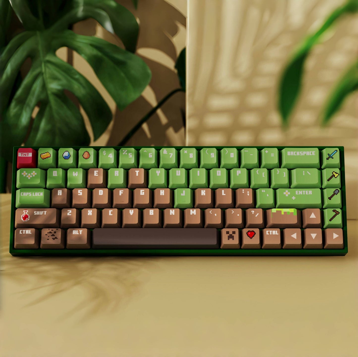 Custom Minecraft PIXEL BOX keycaps designed for durability and style, perfect for gamers and collectors alike.