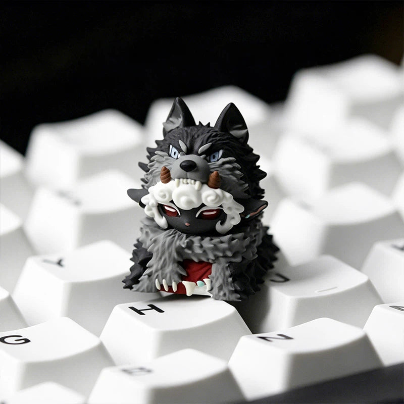 Unique fantasy inspired resin artisan keycap with detailed character artwork and handcrafted epoxy resin construction. Perfect for collectors, gamers, and mechanical keyboard lovers who enjoy creative and artistic desk accessories.