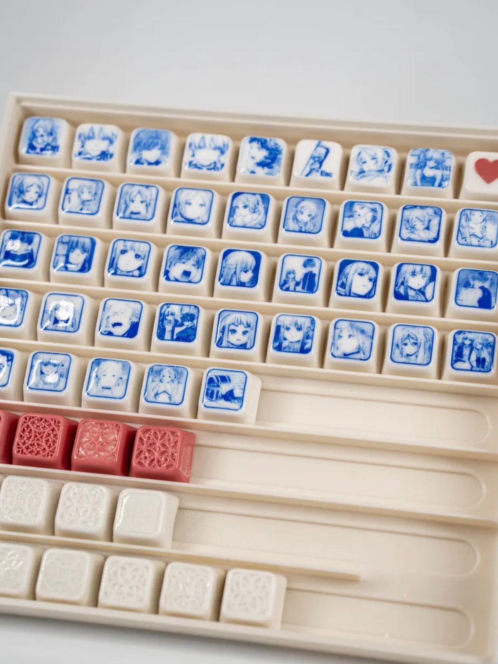 Ceramic anime keycap showcasing Frieren character, perfect for collectors and keyboard enthusiasts.
