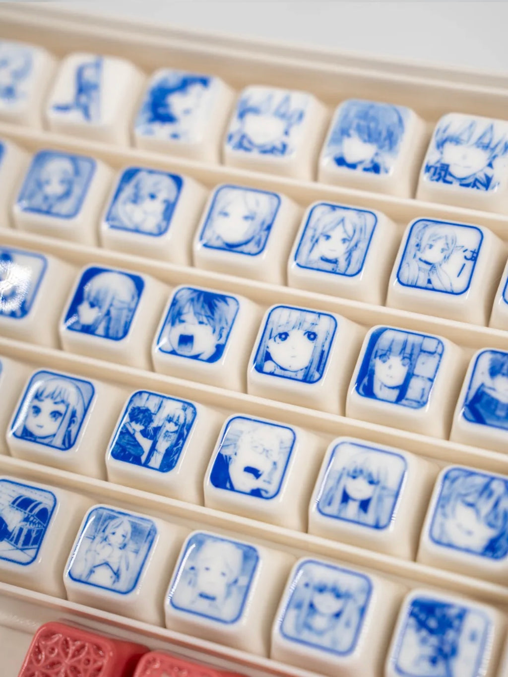 Multiple views of Frieren artisan keycap highlighting sculpted texture and fine craftsmanship.
