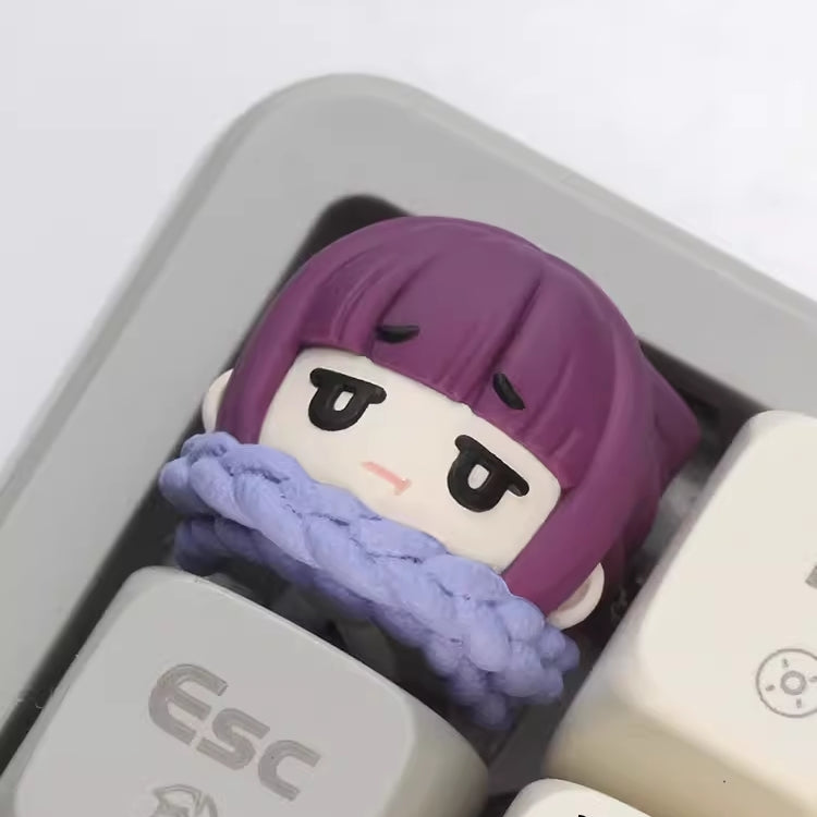 Frieren Himmel Fern custom artisan keycap, inspired by Beyond Journey's End, perfect for mechanical keyboards.