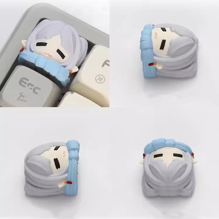 Frieren Himmel Fern custom artisan keycap, Beyond Journey's End collectible for fans of the anime and gaming world.

