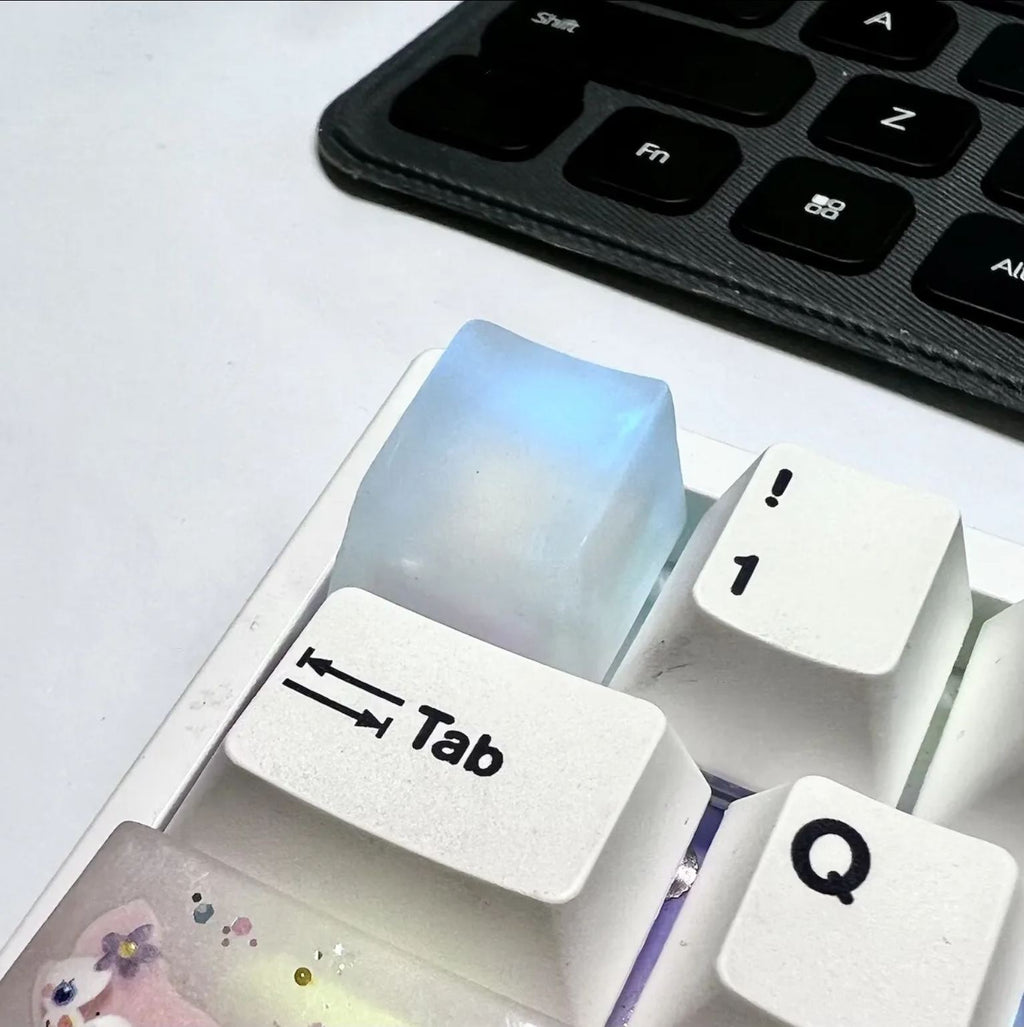 Frosted Ice Cube Keycaps Translucent Frost Crystal Coolness Artisan Keycaps ❄️ Unleash the Arctic Coolness: Introducing our Frosted Ice Cube Keycaps, a masterpiece that brings the frosty allure of translucent crystals to your keyboard.