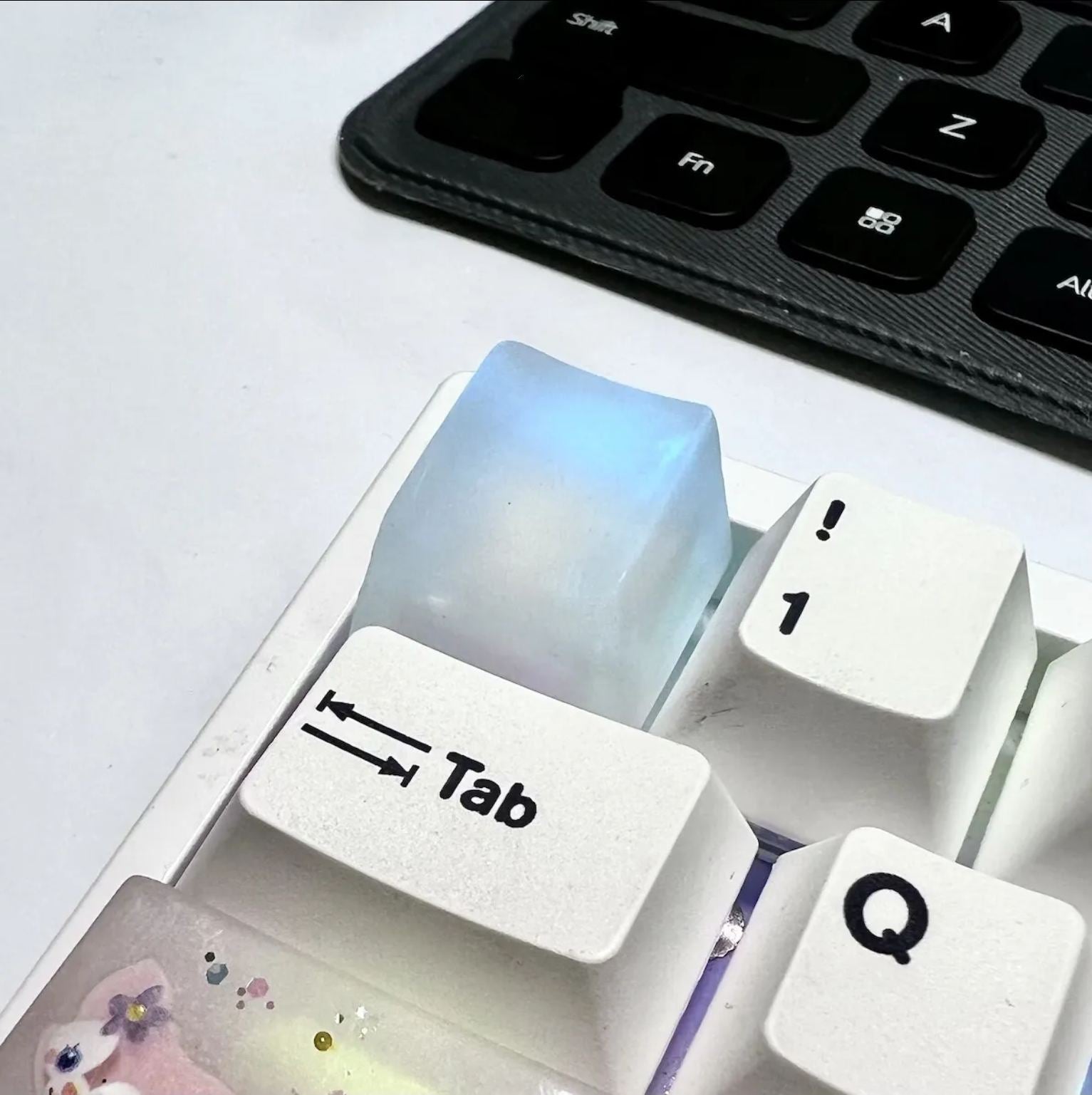 Frosted Ice Cube Keycaps Translucent Frost Crystal Coolness Artisan Keycaps ❄️ Unleash the Arctic Coolness: Introducing our Frosted Ice Cube Keycaps, a masterpiece that brings the frosty allure of translucent crystals to your keyboard.