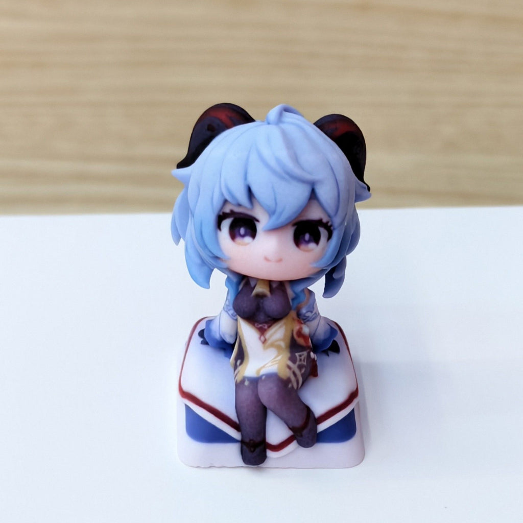 Ganyu Artisan Keycap – Cute Figure Resin Keycap for Genshin Impact Fans