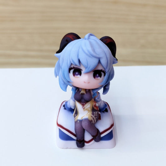 Ganyu Artisan Keycap – Cute Figure Resin Keycap for Genshin Impact Fans