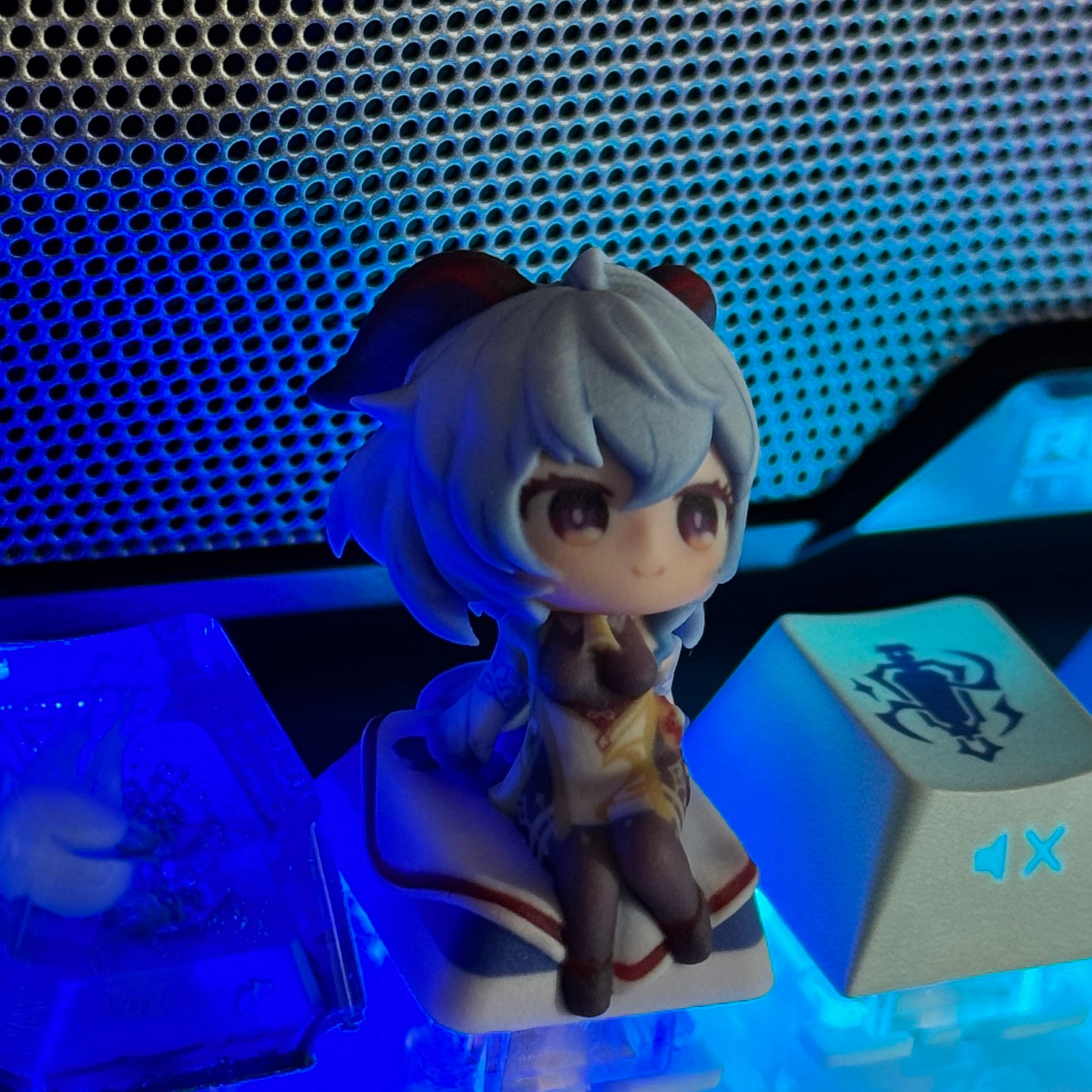 Ganyu Artisan Keycap – Cute Figure Resin Keycap for Genshin Impact Fans