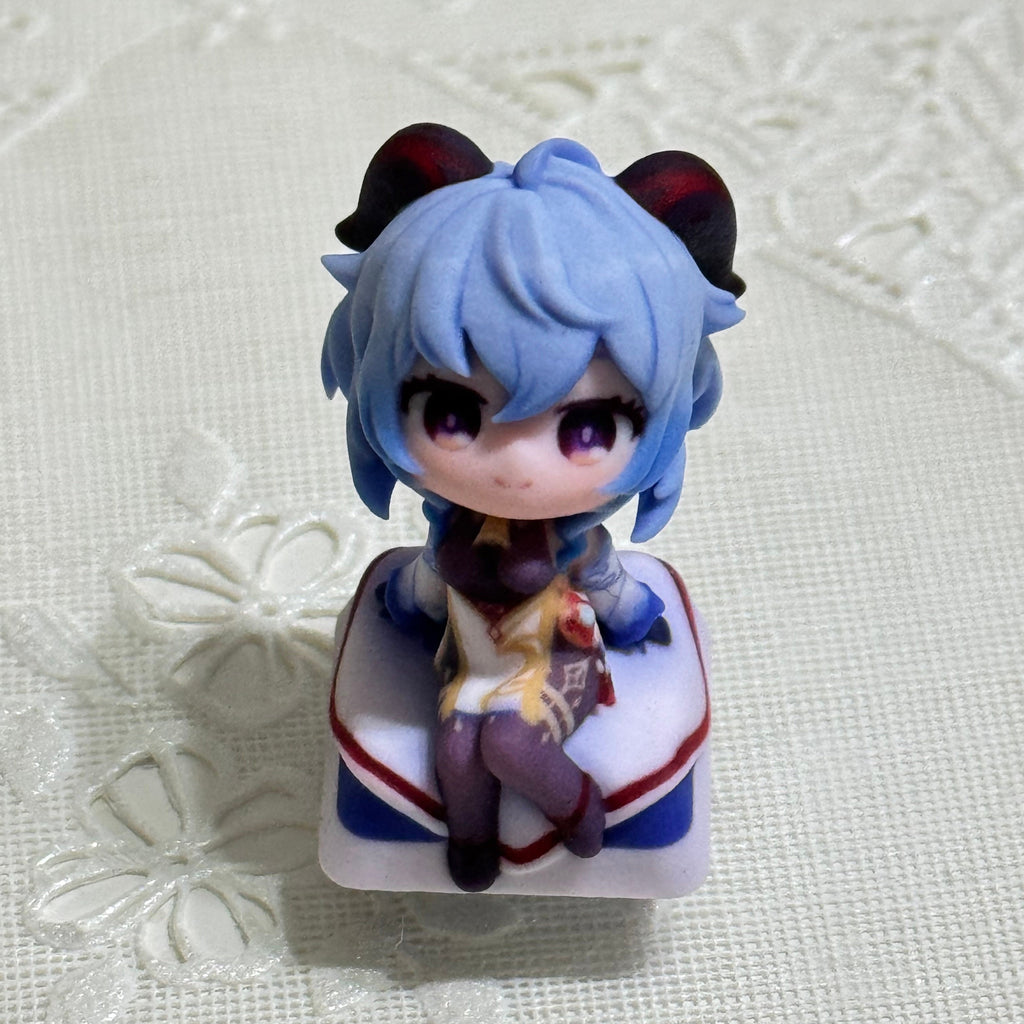 Ganyu Artisan Keycap – Cute Figure Resin Keycap for Genshin Impact Fans