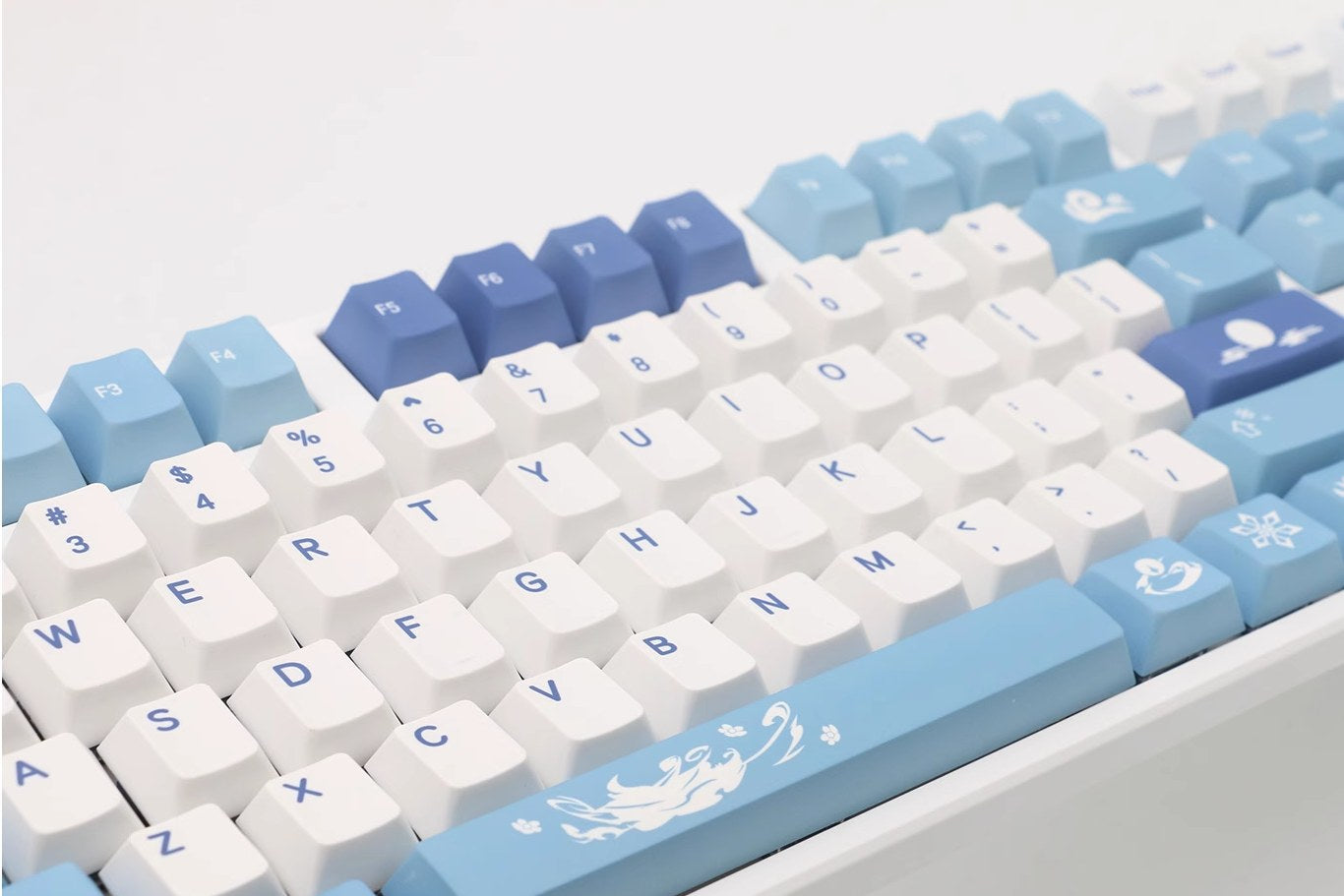 Experience the magic of Genshin Impact with Ganyu PBT custom keycaps, a thoughtful gift for any Genshin fan looking to enhance their keyboard.