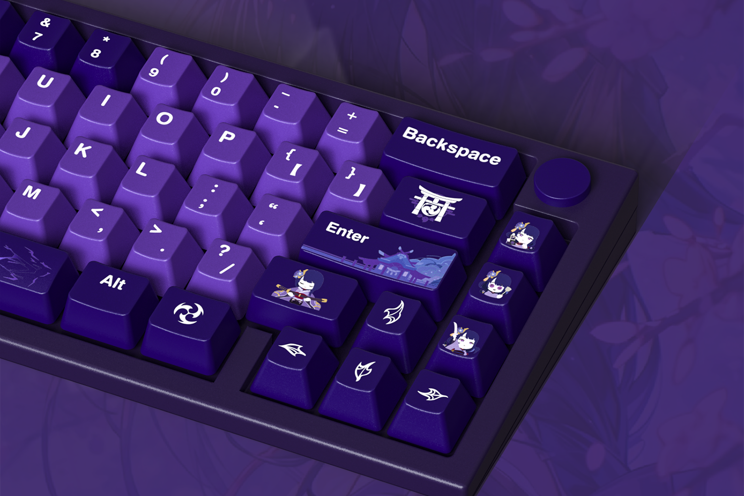 Raiden Shogun（雷电将军） from aihey studio PBT Custom Keycaps 