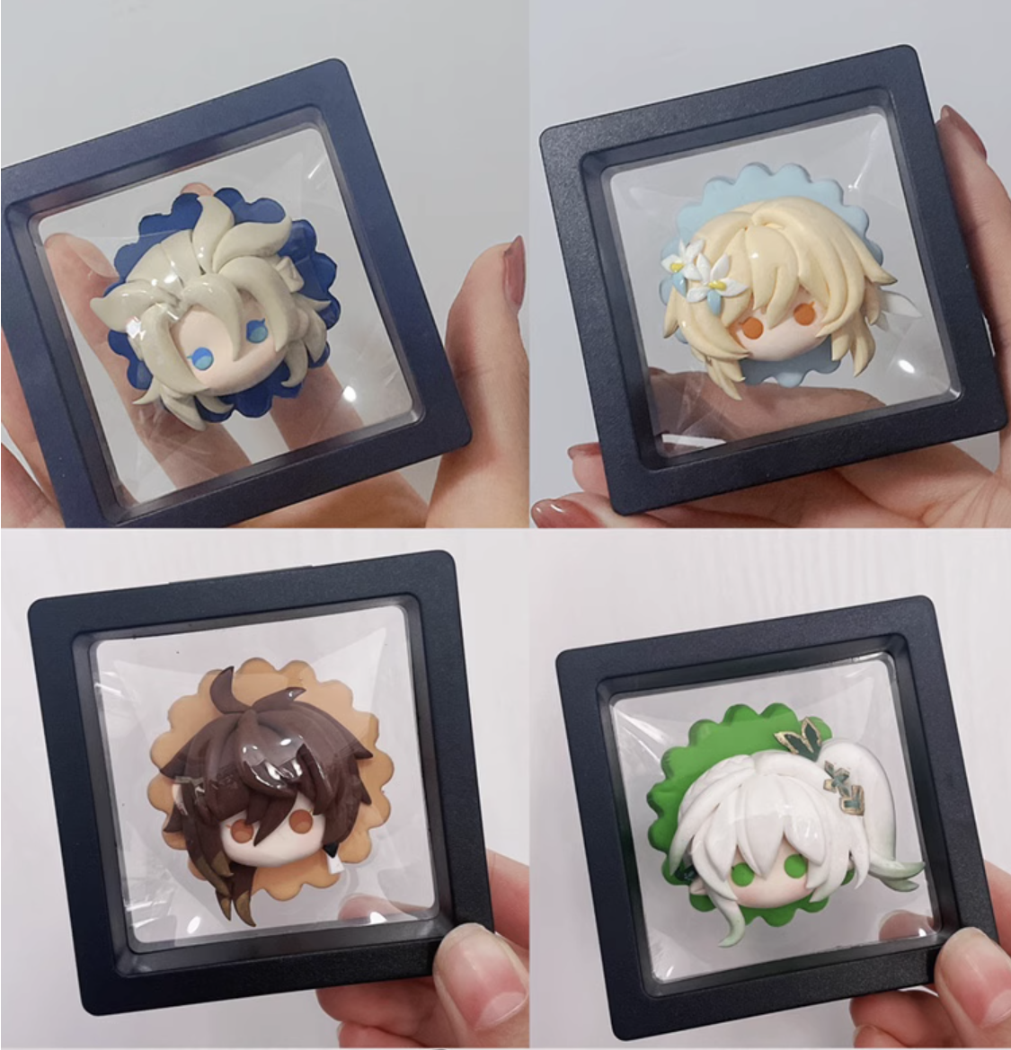 Bring the magic of Genshin Impact to your fridge! We've meticulously handcrafted these fridge magnets, showcasing captivating designs of Genshin Impact characters Hu Tao, Nahida, Klee, and Raiden Shogun. Each fridge magnet is crafted with care and takes 5 days of meticulous workmanship. They're not just decorations; they're collectibles representing your love for Genshin Impact.  