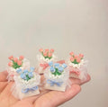 Light blue light pink diy flower bouquet keycaps from aihey studio, fantastic for people who like flowers, but also suitable for use on the keyboard to give your girlfriend confession, so a bunch of exquisite mini flowers who do not like it?