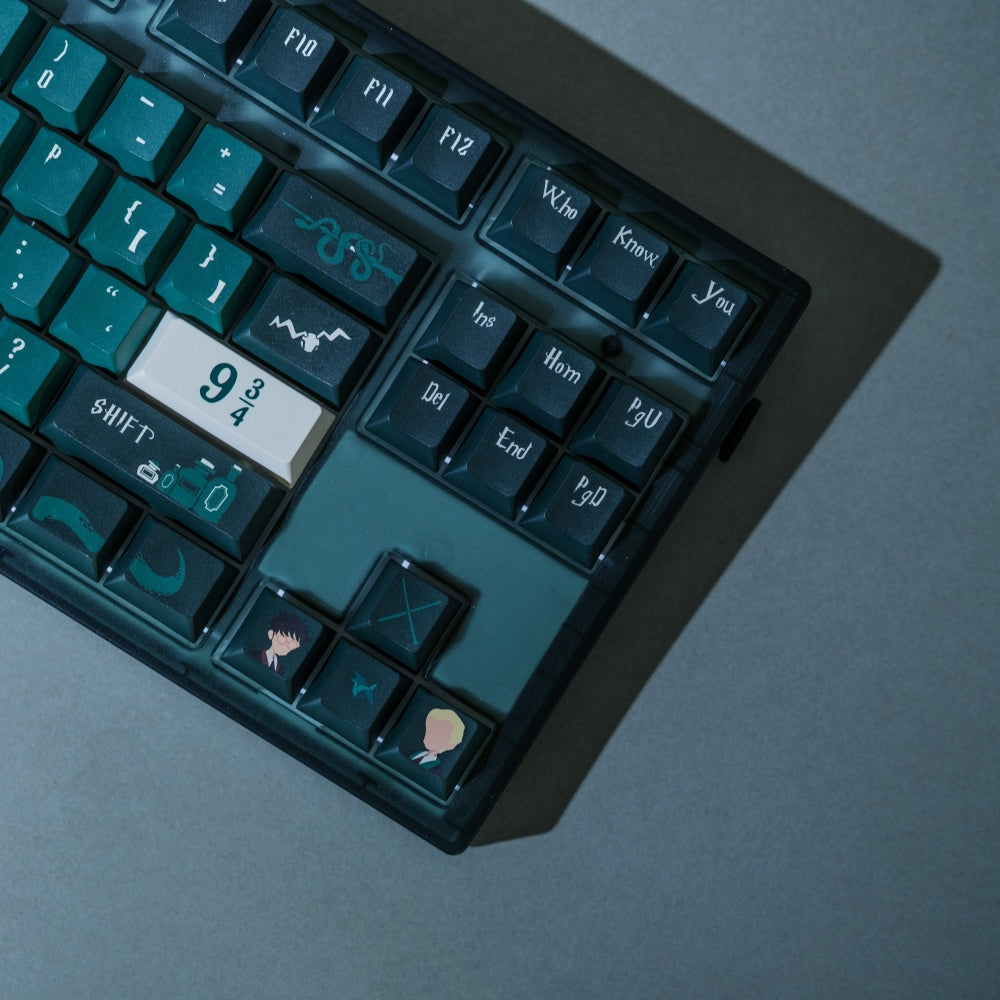 Harry Potter Slytherin Custom Mechanical Keyboards Flesports MK870 keyboard and Keycap Set