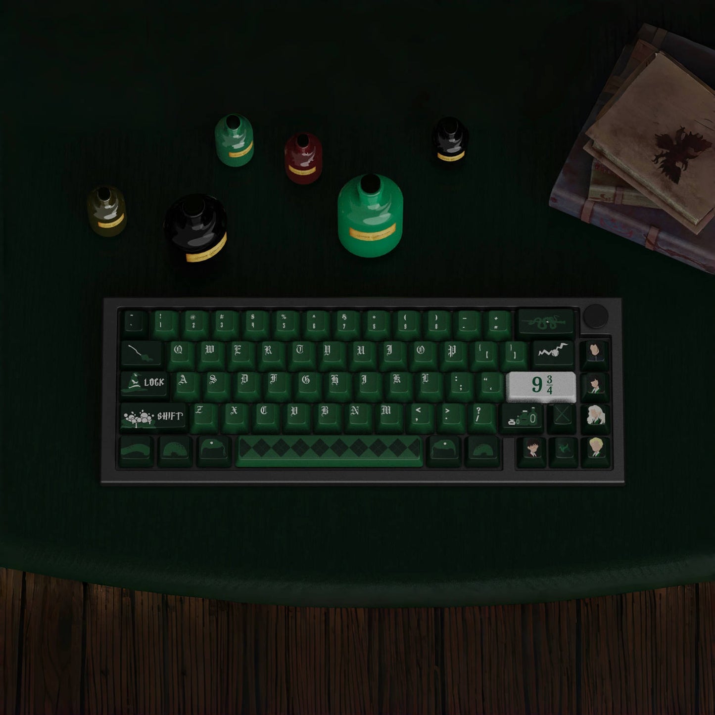 Harry Potter Slytherin Sanke keycaps Set Enter to 9 3/4 Gift