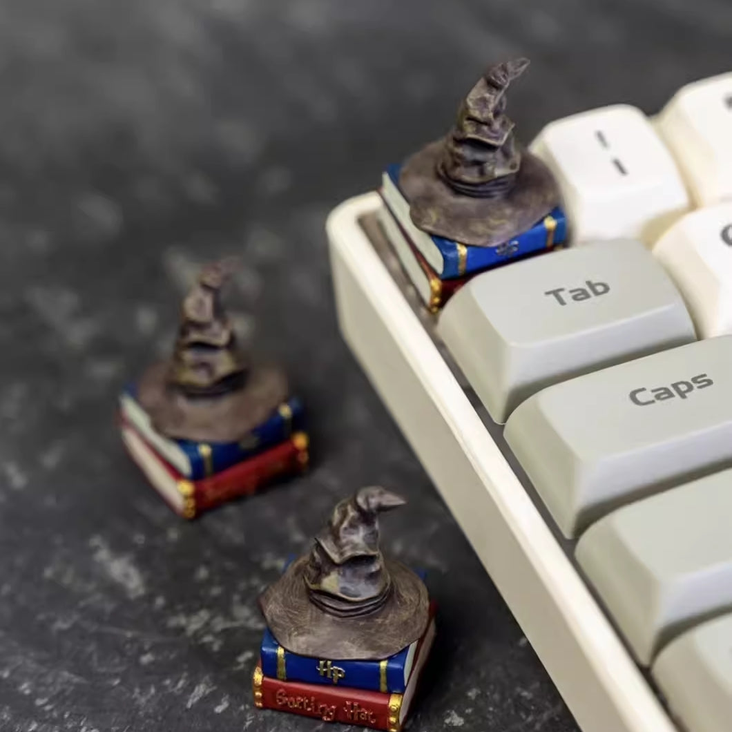 Handcrafted Sorting Hat Artisan Keycaps, a perfect collectible for Harry Potter fans, adding charm to your mechanical keyboard.