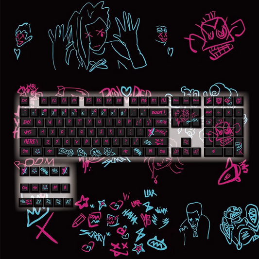 League of Legends-themed Jinx PBT Graffiti keycap, perfect for enhancing any mechanical keyboard.