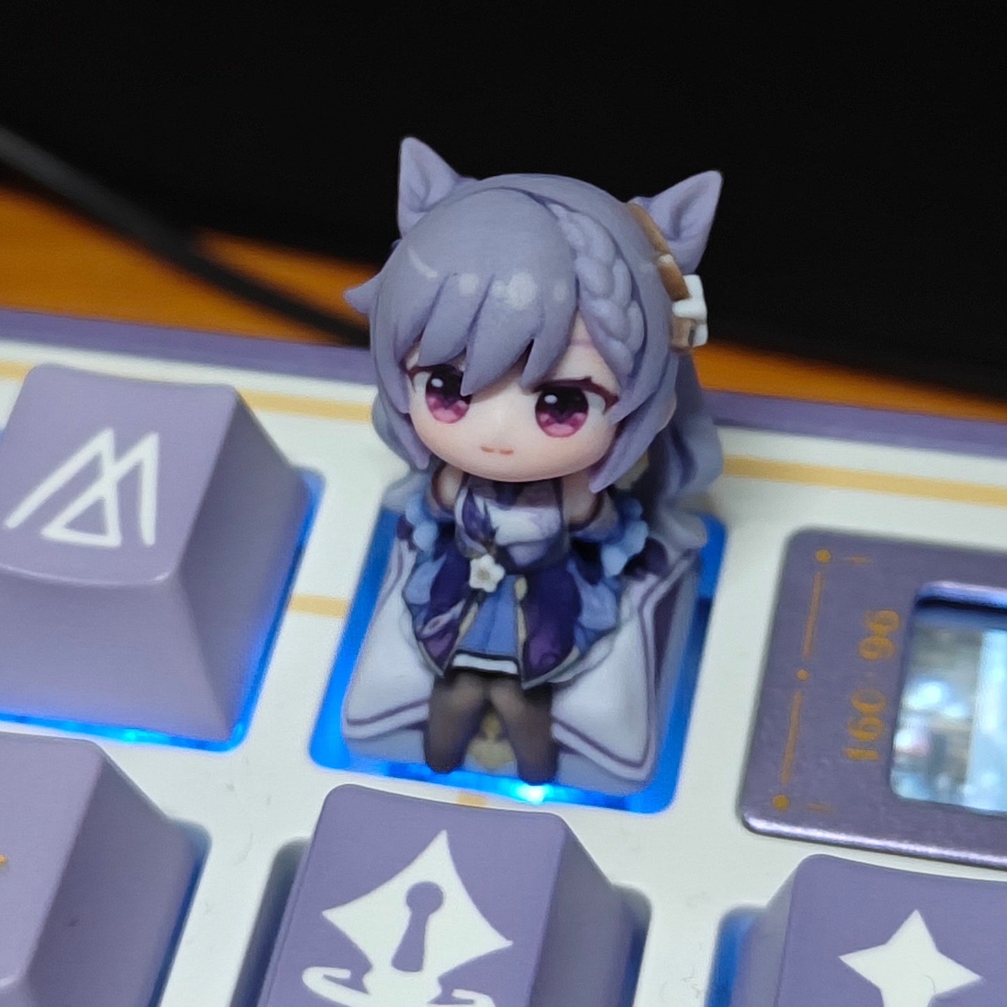 Keqing Artisan Keycap – Cute Mini Figure Resin Keycap for Genshin Impact Fans