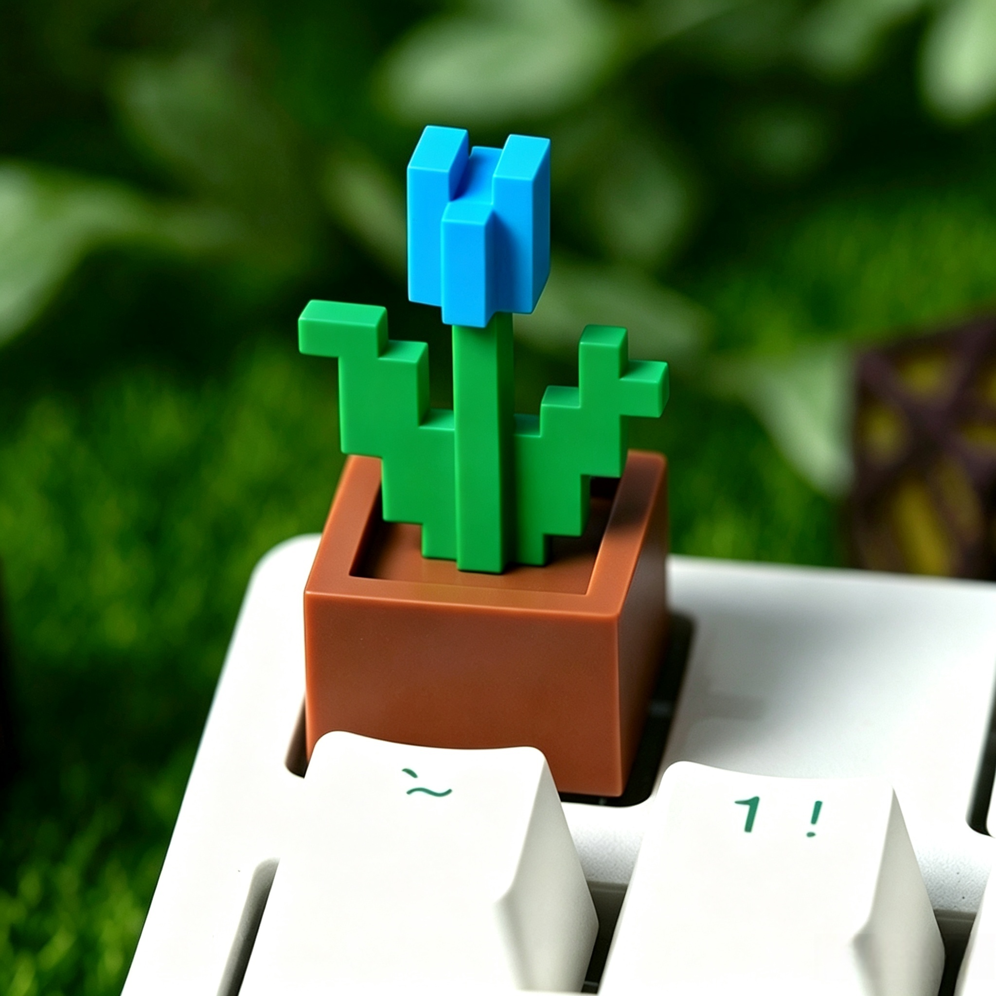Minecraft Tulip Flower Resin Keycap Pixel Garden Artisan Keycap