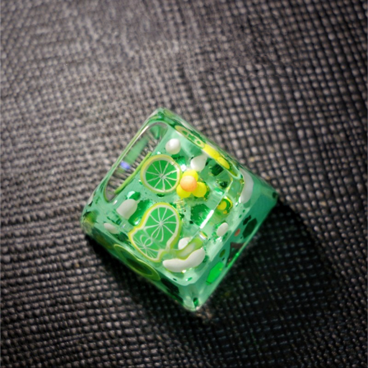 "Refresh your keyboard setup with our 'Lime Soda' Custom Artisan Keycaps. These handcrafted keycaps are inspired by the zesty goodness of lime soda, bringing a burst of citrusy charm to your typing experience. Crafted with precision, they feature a playful lime soda design that's both stylish and unique. Quench your thirst for creativity with these delightful artisan keycaps." 🍋🥤💻 #KeyboardAccessories #ArtisanKeycaps #LimeSodaVibes