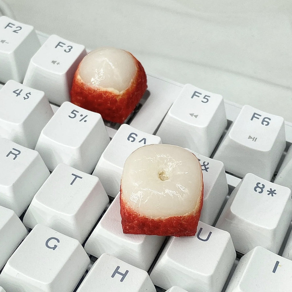 Lychee Craftsman Artisan Keycaps | True-to-Life Flesh and Peel Design for Mechanical Keyboards
