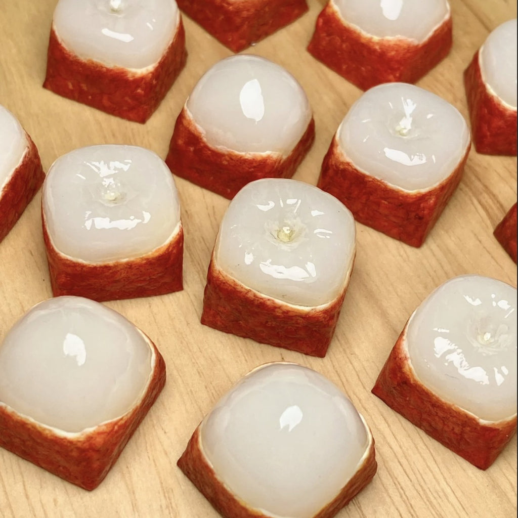 Lychee Craftsman Keycaps | Artisan Custom Keycaps with Realistic Flesh and Peel Details